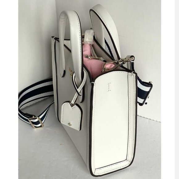 Kate Spade Manhattan Mini Tote Crossbody White Leather Shoulder Bag - Picture 9 of 14